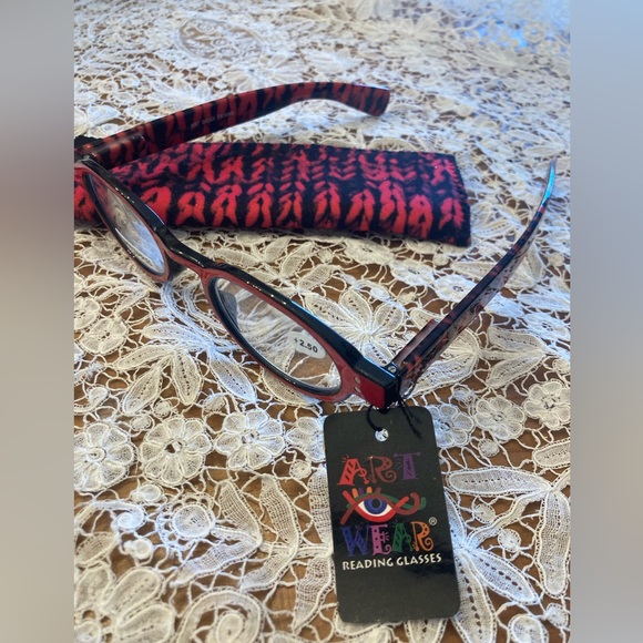 NWT RED Animal Print Readers Reading Glasses by Art to Wear +1.25 with c… - Picture 3 of 8